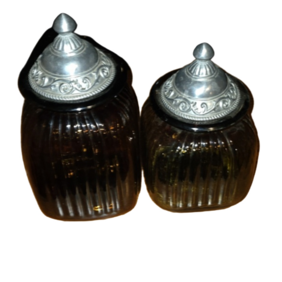 EUC Vintage 3 piece Glass jar set - Picture 5 of 11